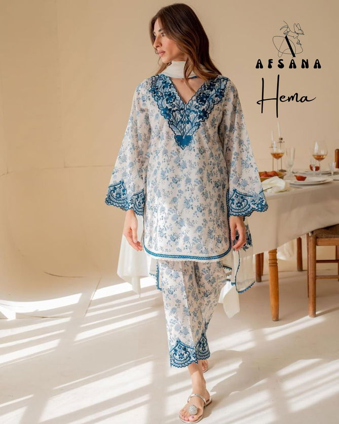 Hema By Afsana Embroidery Patch Muslin Pakistani Readymade Suits Wholesale Online